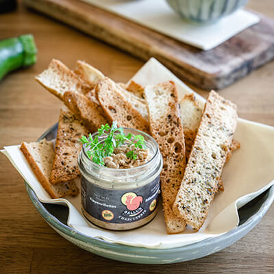 Kippenrillettes met focaccia